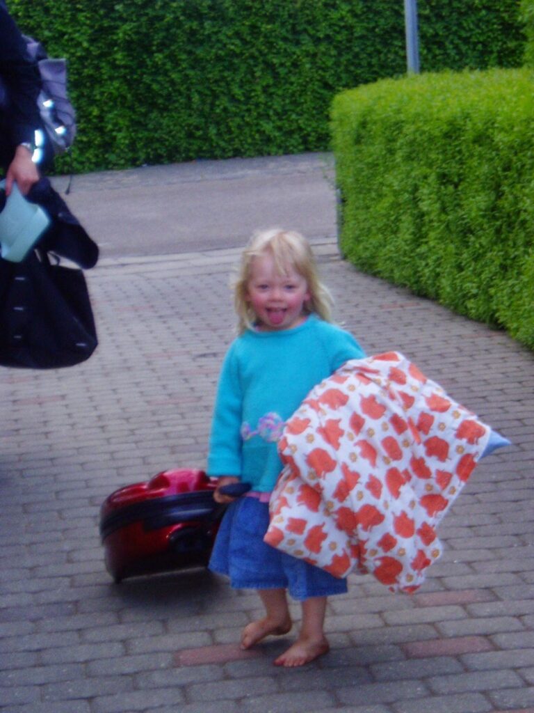 little me with luggage